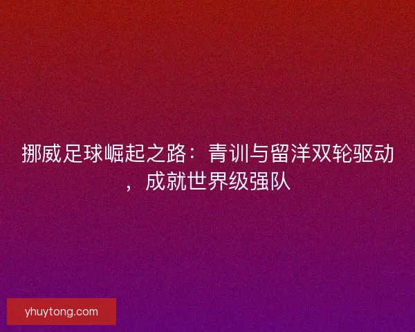 挪威足球崛起之路：青训与留洋双轮驱动，成就世界级强队